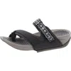Baretraps Deserae Womens Faux Leather Slip On Sport Sandals In Black Multi