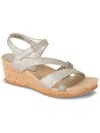 Baretraps Farah Womens Faux Leather Braided Wedge Sandals In White