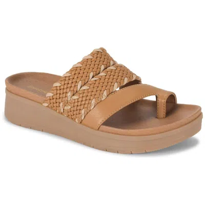 Baretraps Gwendalyn Womens Faux Leather Slip On Wedge Sandals