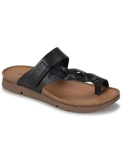 Baretraps Haron Womens Faux Leather Toe Loop Slide Sandals In Multi