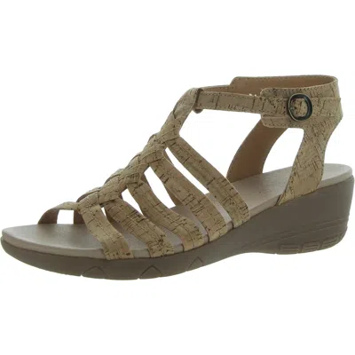 Baretraps Havannah Womens Woven Faux Leather Wedge Sandals In White