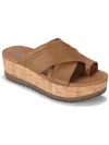 Baretraps Holly Womens Faux Leather Slip On Slide Sandals In Brown