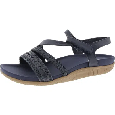 Baretraps Jalen Womens Faux Leather Ankle Strap Footbed Sandals In Blue