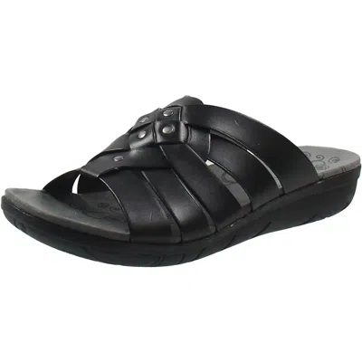 Baretraps Jaydin Womens Woven Faux Leather Slide Sandals