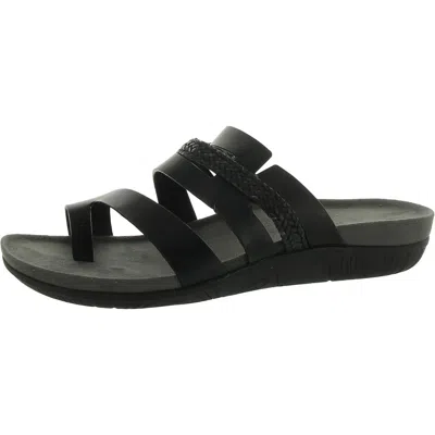 Baretraps Jorry Womens Faux Leather Open Toe Wedge Sandals In Black