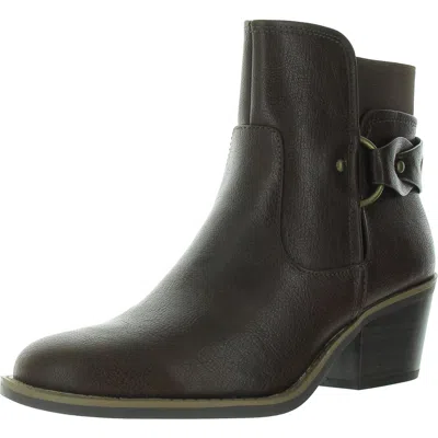 Baretraps Luella Womens Faux Leather Zip Up Ankle Boots In Black