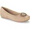 Baretraps Mabely Womens Faux Leather Embellished Ballet Flats In Camel