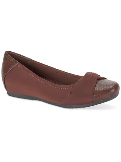 Baretraps Misty Womens Faux Leather Flats In Brown