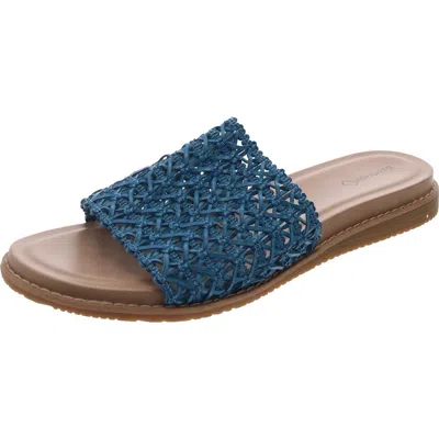 Baretraps Noya Womens Woven Manmade Slide Sandals In Blue