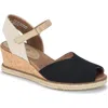 Baretraps Odetta Espadrille Wedge Sandal In Black Canvas