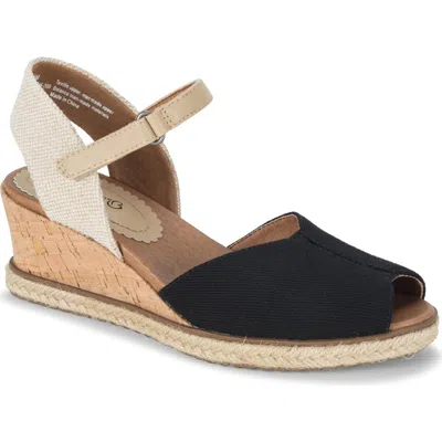 Baretraps Odetta Espadrille Wedge Sandal In Black Canvas