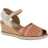 Baretraps Odetta Espadrille Wedge Sandal In Coral Multi