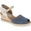 Baretraps Odetta Espadrille Wedge Sandal In Navy Blue Canvas