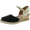 Baretraps Ocean Espadrille Womens Ankle Strap Heeled Espadrilles In Black