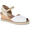 Baretraps Odetta Womens Adjustable Canvas Wedge Sandals In White