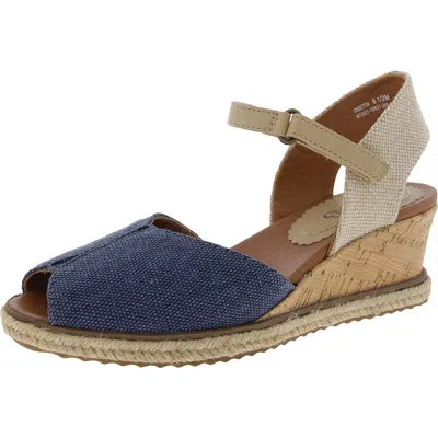 Baretraps Odetta Womens Cork Denim Ankle Strap In Blue
