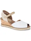 Baretraps Odetta Womens Adjustable Canvas Wedge Sandals In White