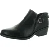 Baretraps Palmer Womens Buckle Faux Leather Shooties In Black
