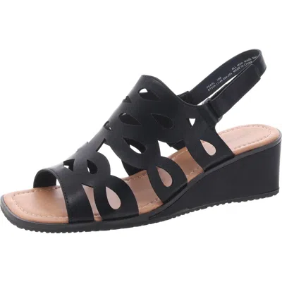 Baretraps Pearl Womens Faux Leather Cushioned Footbed Ankle Strap In Black