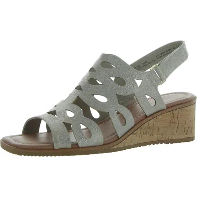 Baretraps Pearl Womens Faux Leather Cushioned Footbed Ankle Strap In White