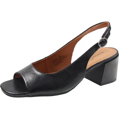 Baretraps Promise Womens Block Heel Man Made Slingback Sandals In Black