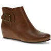 Baretraps Serena Womens Faux Leather Ankle Wedge Boots In Green