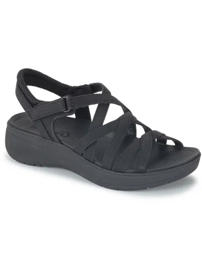 Baretraps Taci Womens Faux Leather Warm Strappy Sandals In Black