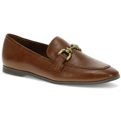 Baretraps Tammy Womens Embellished Faux Leather Loafers In Mahogany