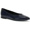 Shop Baretraps Tania Womens Solid Faux Leather Ballet Flats In Blue