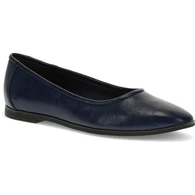 Baretraps Tania Womens Solid Faux Leather Ballet Flats In Blue