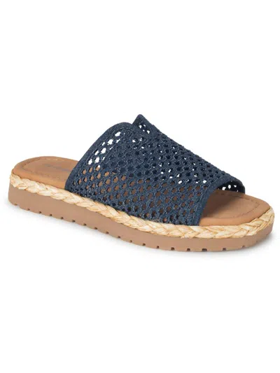 Baretraps Tasmine Womens Padded Insole Slide Sandals In Blue