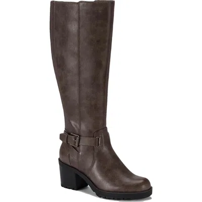 Baretraps Tempist Womens Faux Leather Tall Knee-high Boots In Gray