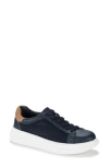Baretraps Tiara Perforated Wedge Sneaker In Navy Leather