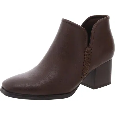 Baretraps Tristen Womens Faux Leather Ankle Booties In Brown