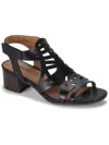 Baretraps Velvet Womens Faux Leather Block Heel Strappy Sandals In Black