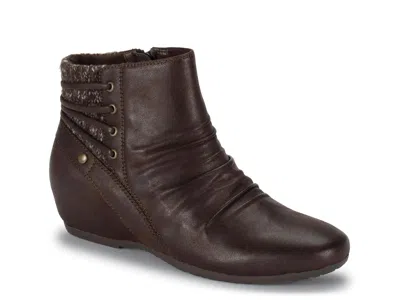 Baretraps Wide Width Peanut Wedge Bootie In Dark Brown