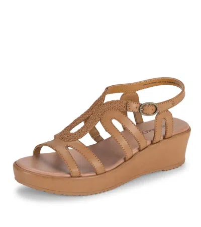 Baretraps Wilma Sandal Womens Caramel Open Toe Wedge Heel Strappy Hawk2899 In Brown