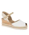 Baretraps Odetta Womens Adjustable Canvas Wedge Sandals In White