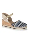 Baretraps Women's Alycia Closed Toe Wedge Sandals In Navy Multi