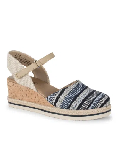 Baretraps Women's Alycia Closed Toe Wedge Sandals In Navy Multi