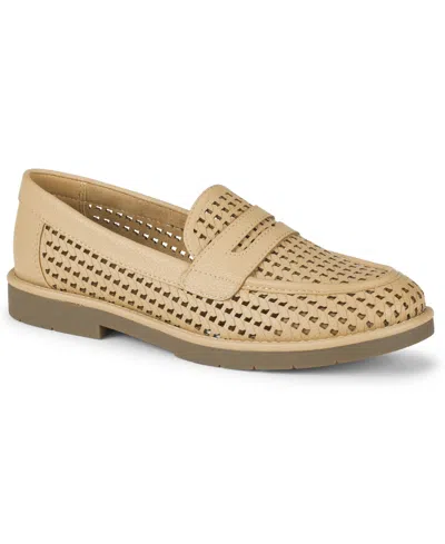 Baretraps Calli Woven Faux Leather Loafer In Nude
