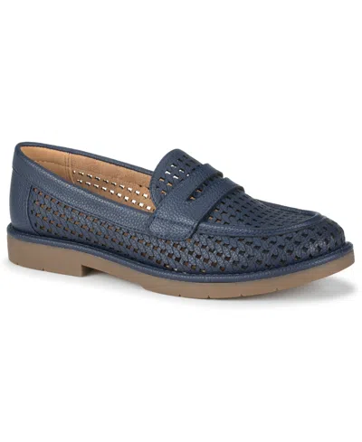 Baretraps Calli Woven Faux Leather Loafer In Blue