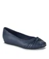 Baretraps Chainey Womens Ruffled Manmade Ballet Flats In Blue