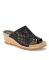 Baretraps Flossey Womens Cork Wedge Sandals In Black