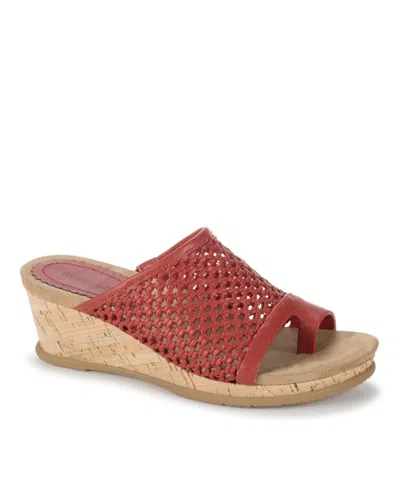 Baretraps Women's Faye Wedge Sandals In Cherry Red