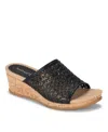 Baretraps Flossey Womens Cork Wedge Sandals In Sun Multi