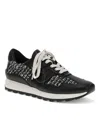 Baretraps Women's Gwenda Lace Up Crochet Sneakers In Black Multi
