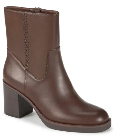 Baretraps Women's Gwendy Block Heel Booties In Brown