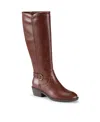 Baretraps Nena Womens Buckle Leather Knee-high Boots In Mahogany