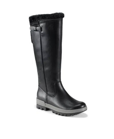 Baretraps Nettie Womens Faux Fur Lined Faux Leather Winter & Snow Boots In Black